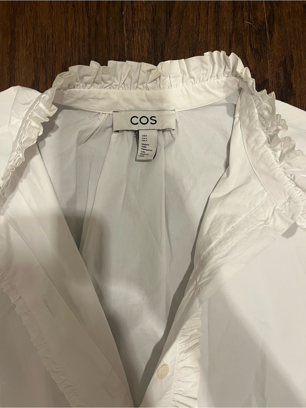 COS Ruffle Neck Button Up Shirt - Picture 4 of 5